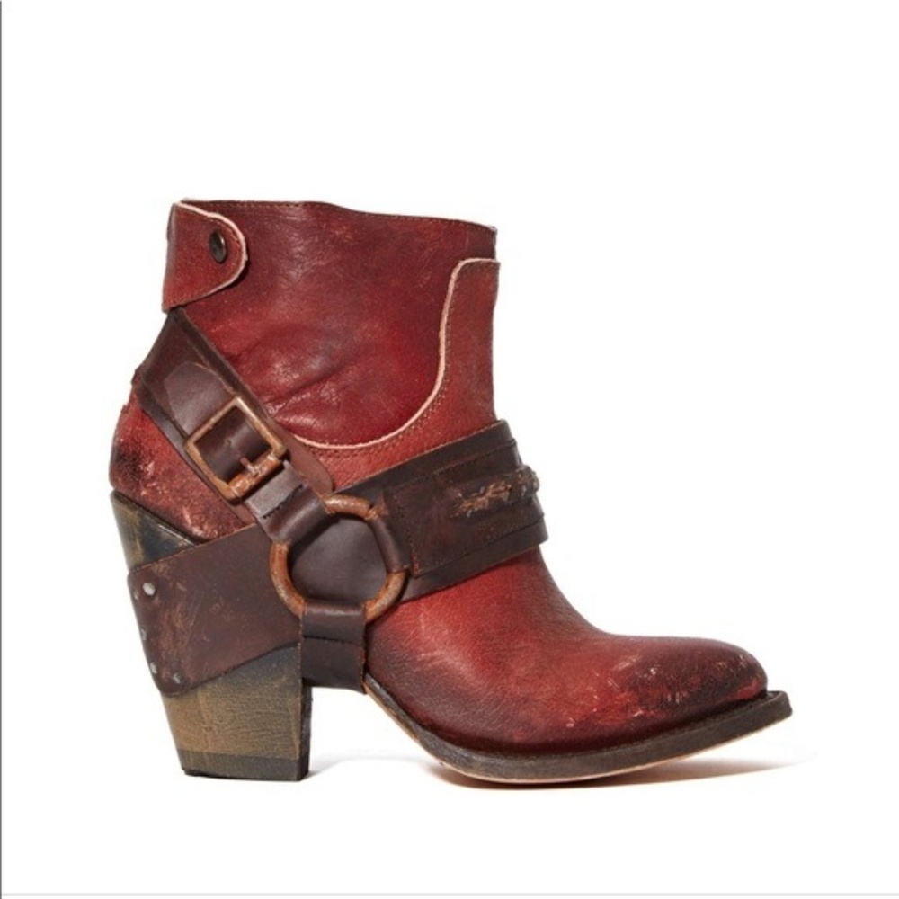 Red Freebird El Paso Harness Ankle Boots- Size 9